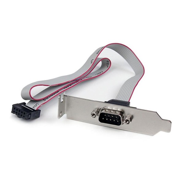 Adaptador startech header cabezal bracket serie serial rs232 a idc placa base perfil bajo 40cm