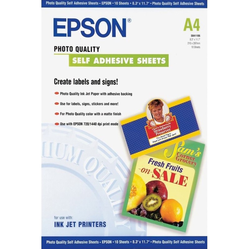 Papel epson autoadhesivo especial hq a4 - 10 hojas