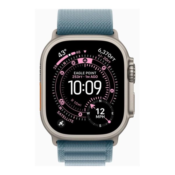 Smartwatch apple watch ultra 3 gps + cellular 49mm natural titanium case blue alpine loop - m