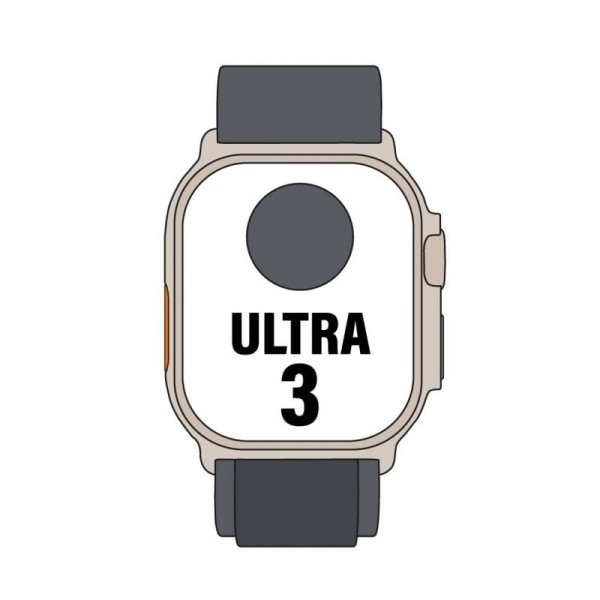 Apple Watch Ultra 3/ GPS/ Cellular/ 49mm/ Caja Titanio Negro/ Correa Loop Alpine Negra S
