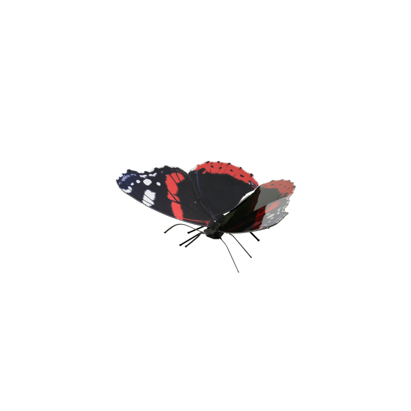 MAQUETA 3D METAL FASCINATIONS MARIPOSA RED ADMIRAL MONTAJE SIN PEGAMENTO NI SOLDADURA MAQUETAS 3D