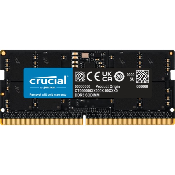 Memoria ram ddr5 16gb crucial - sodimm - 4800 mhz - pc5 38400 cl40