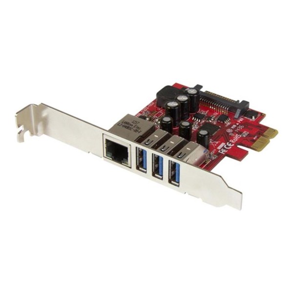 Tarjeta de red startech pexusb3s3ge 1x rj45 3x usb 3.0