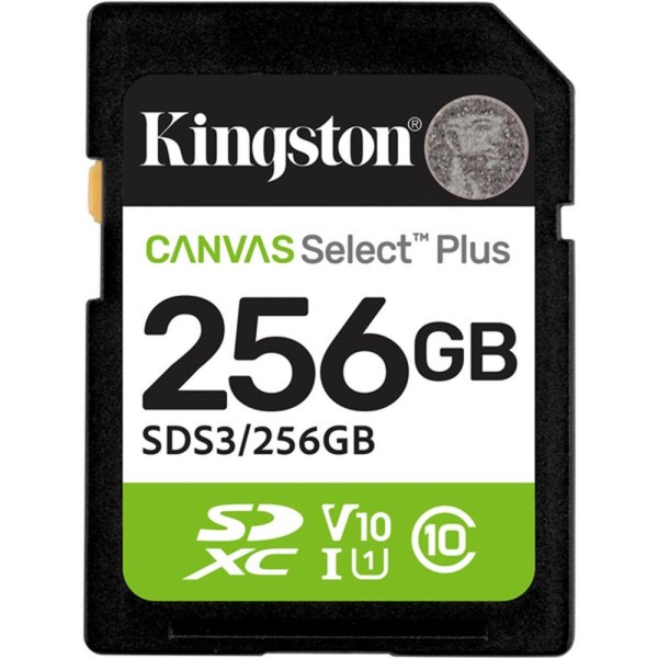 Tarjeta memoria sdxc 256gb kingston canvas select plus uhs - i clase 10
