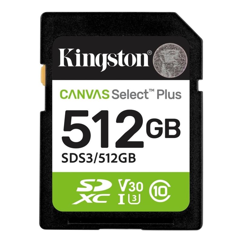 Tarjeta memoria sdxc 512gb kingston canvas select plus uhs - i clase 10