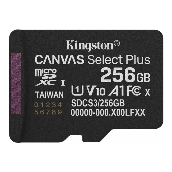 Tarjeta memoria micro secure digital sdxc 256gb kingston canvas select plus clase 10 uhs - 1