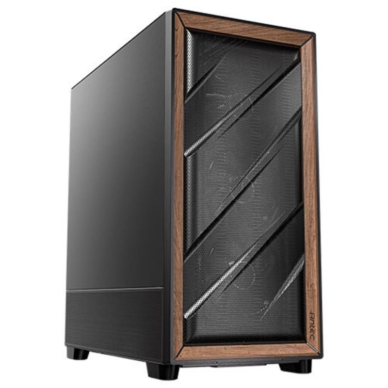 Caja ordenador gaming antec flux se atx wood negra