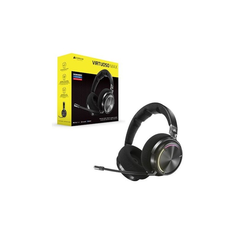 Auriculares gaming corsair virtuoso max inalambrico negro