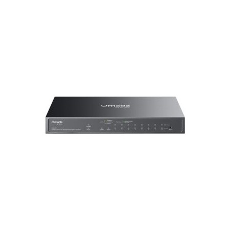 SWITCH SEMIGESTIONABLE TP-LINK OMADA ES210GP 10P 9xLAN 1Gb 8xPoE+ 1x COMBO SFP RJ45 METAL