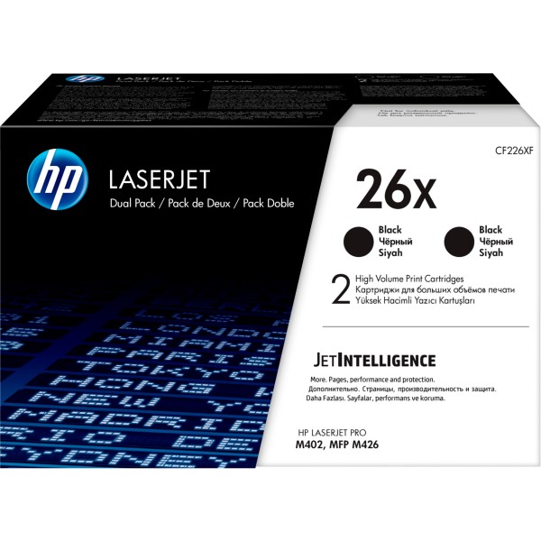 Pack 2 toner hp cf226xd 26x alta capacidad