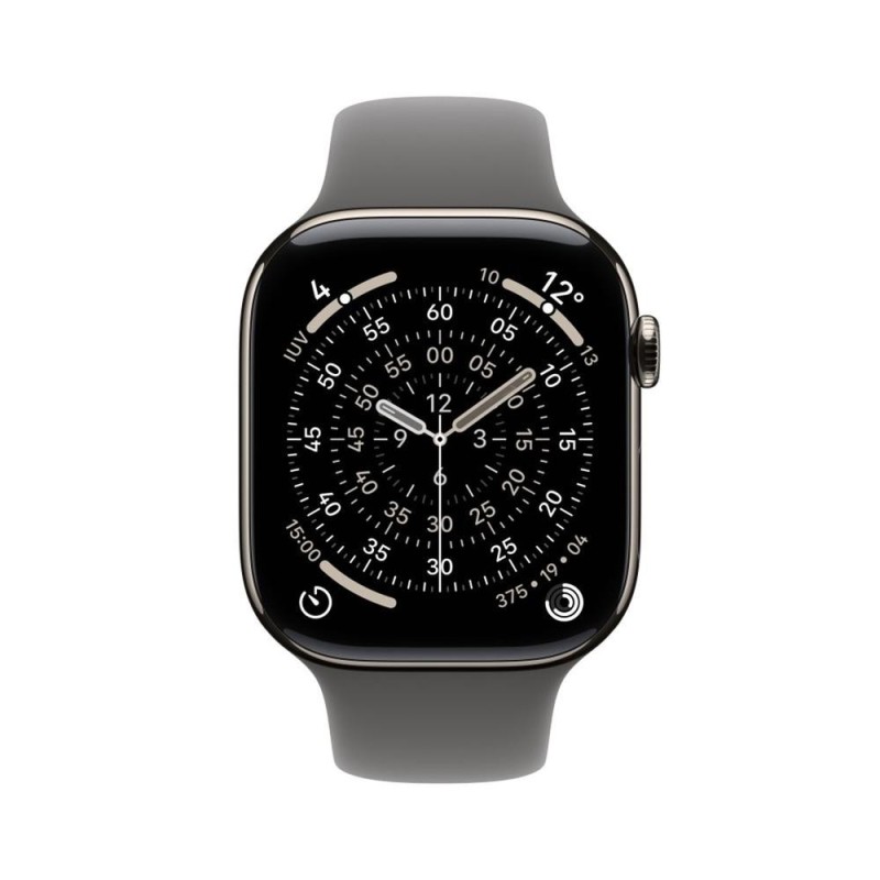 Smartwatch apple watch s11 gps + cellular 42mm natural titanium case stone grey sport band s - m