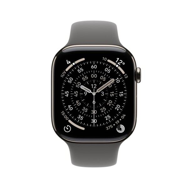 Smartwatch apple watch s11 gps + cellular 46mm natural titanium case stone grey sport band s - m