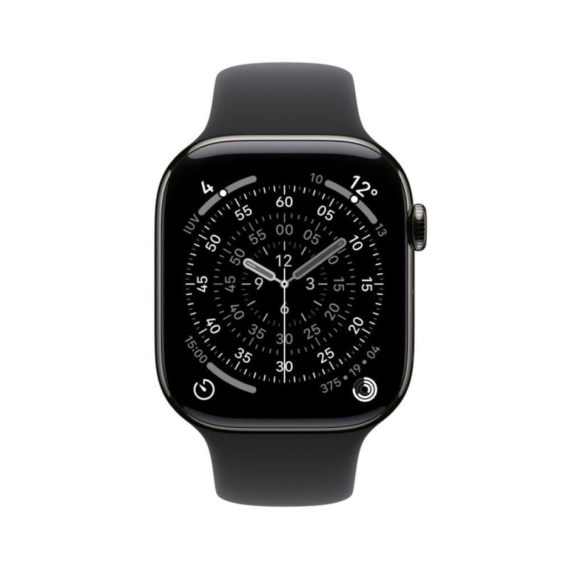 Smartwatch apple watch s11 gps + cellular 46mm natural slate case black sport band s - m