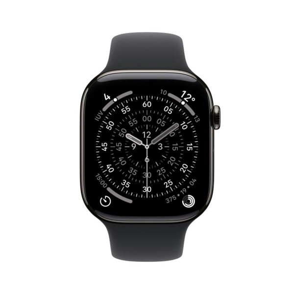 Smartwatch apple watch s11 gps + cellular 46mm natural slate case black sport band s - m