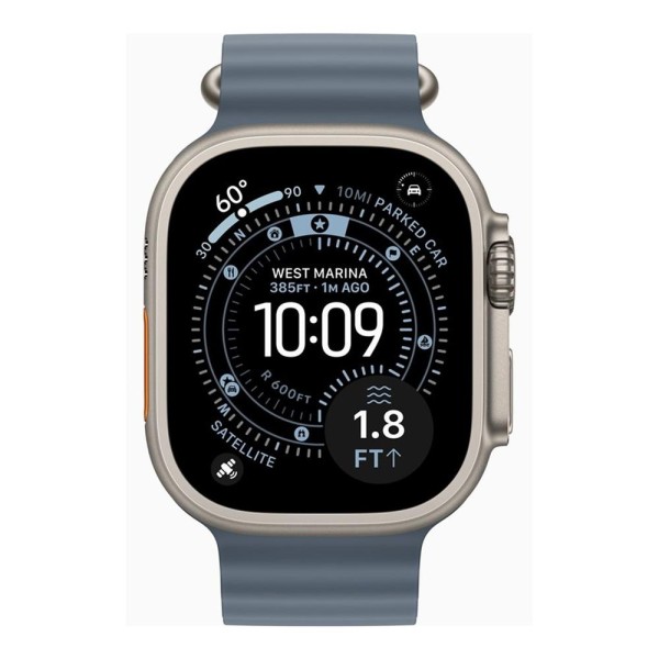 Smartwatch apple watch ultra 3 gps + cellular 49mm natural titanium case anchor blue ocean band