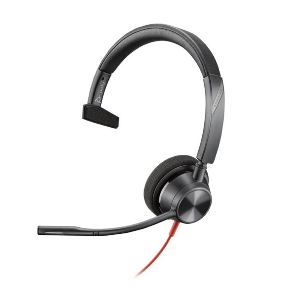 Auriculares poly monoaurales blackwire 3310 con certificación microsoft teams usb - c + adaptador usb - c - a