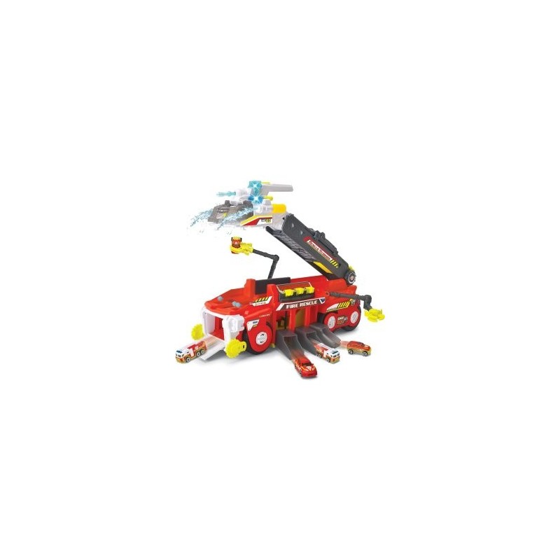 JUGUETE DICKIE TOYS CAMION DE BOMBEROS LUCES Y SONIDOS LANZADOR DE AGUA Y DE COCHES