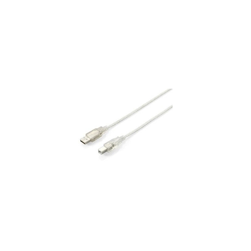 CABLE USB-A 2.0 EQUIP TIPO A - B TRANSPARENTE 5M