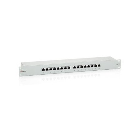 PATCH PANEL 16 PUERTOS CATEGORIA 6 APANTALLADO COLOR GRIS CLARO