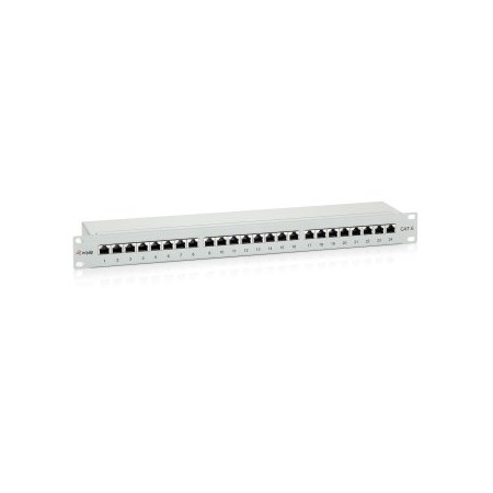 PATCH PANEL 24 PUERTOS PREMIUM CATEGORIA 6 APANTALLADO COLOR GRIS CLARO