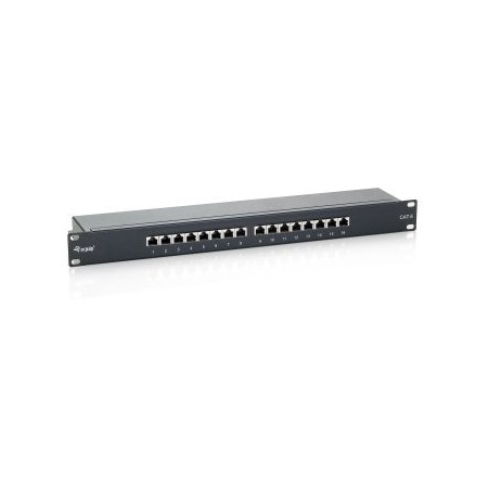 PATCH PANEL 16 PUERTOS CATEGORIA 6 APANTALLADO COLOR NEGRO