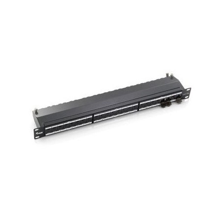 PATCH PANEL 24 PUERTOS CATEGORIA 6A APANTALLADO PREMIUM COLOR GRIS CLARO