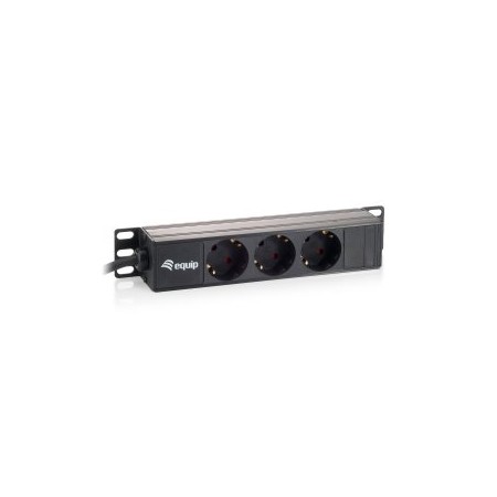 REGLETA ALIMENTACION ALUMINIO RACK 10″ 3 TOMAS 1U