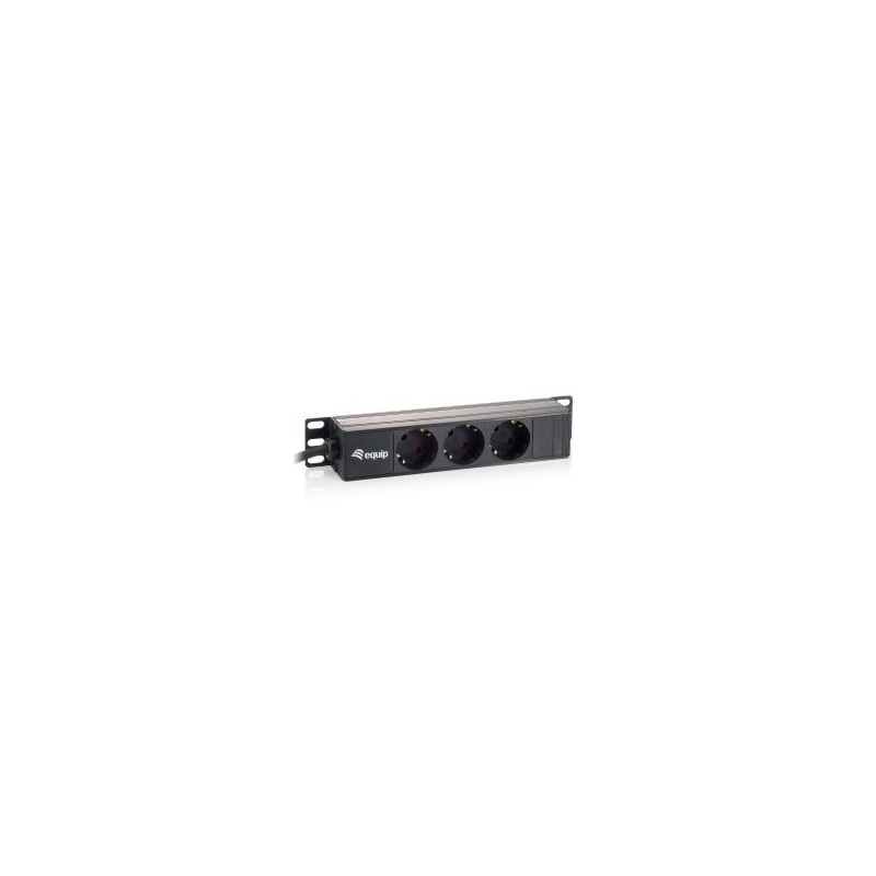 REGLETA ALIMENTACION ALUMINIO RACK 10″ 3 TOMAS 1U