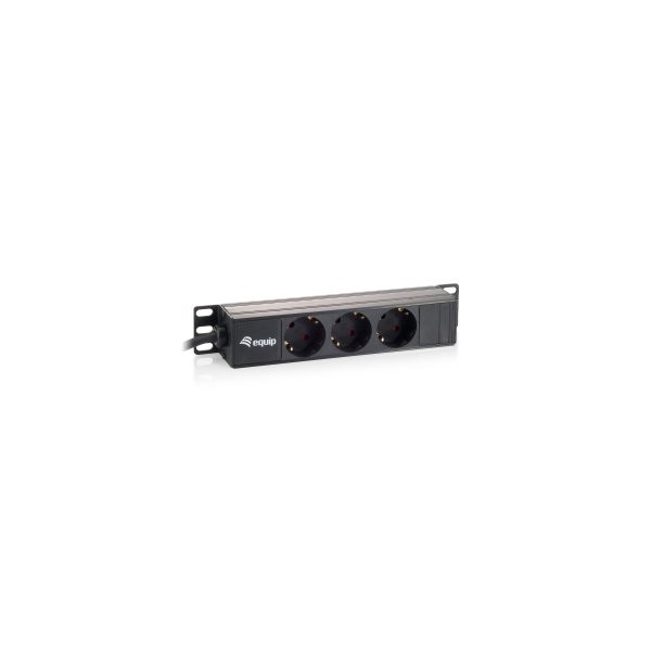 REGLETA ALIMENTACION ALUMINIO RACK 10″ 3 TOMAS 1U