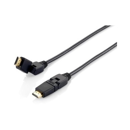 CABLE HDMI EQUIP HDMI 2.0 HIGH SPEED CON ETHERNET 1M CONECTOR PIVOTANTE 180º 119361