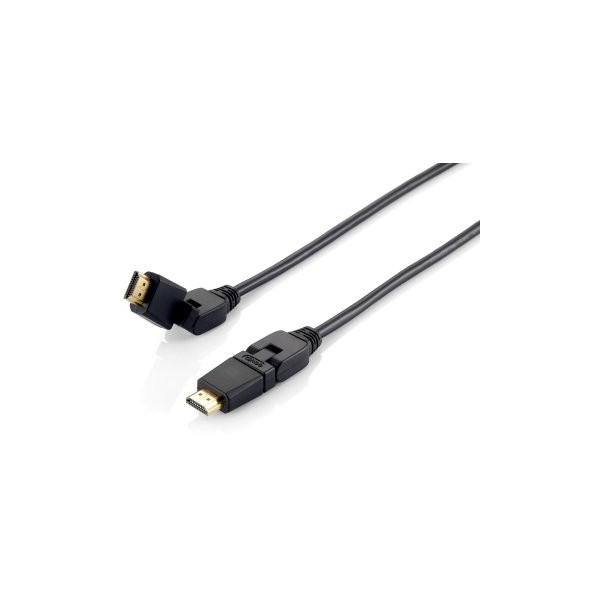 CABLE HDMI EQUIP HDMI 2.0 HIGH SPEED CON ETHERNET 1M CONECTOR PIVOTANTE 180º 119361