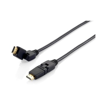 CABLE HDMI EQUIP HDMI 1.4 HIGH SPEED CON ETHERNET 5M CONECTOR PIVOTANTE 180º 119365