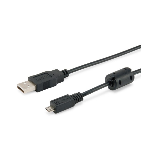 Cable usb 2.0 equip tipo a - micro usb tipo b 1.8m con ferrita