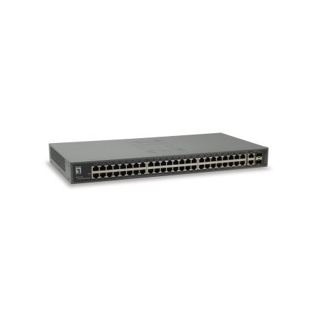 SWITCH LEVEL ONE 50-Port Fast Ethernet Switch, 2 x Gigabit SFP/RJ45 Combo