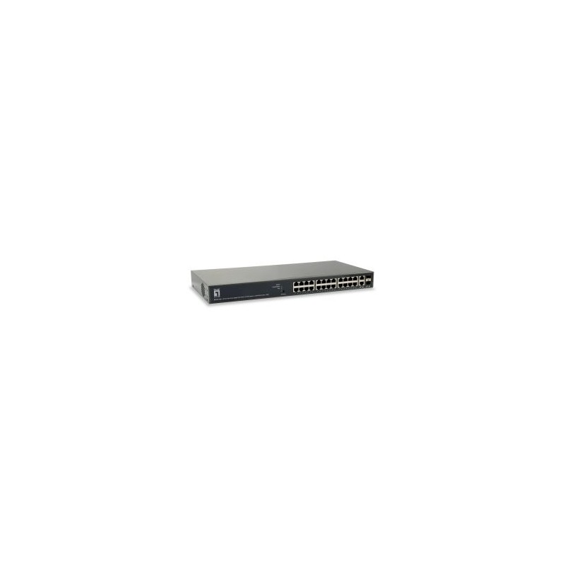 SWITCH SEMIGESTIONABLE LEVEL ONE GEP-2651 26P 24xGb PoE 2xGb RJ45/SFP 185W CARCASA METALICA