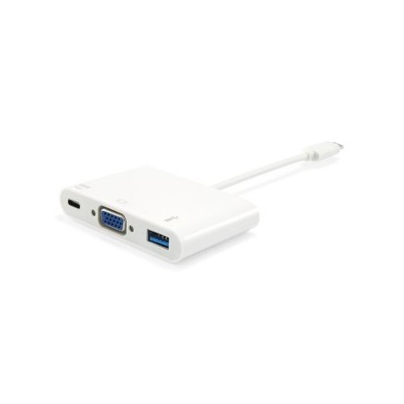 ADAPTADOR USB-C EQUIP 133462 A 1xVGA HEMBRA 1xUSB-A 3.0 1xUSB-C PD 60W