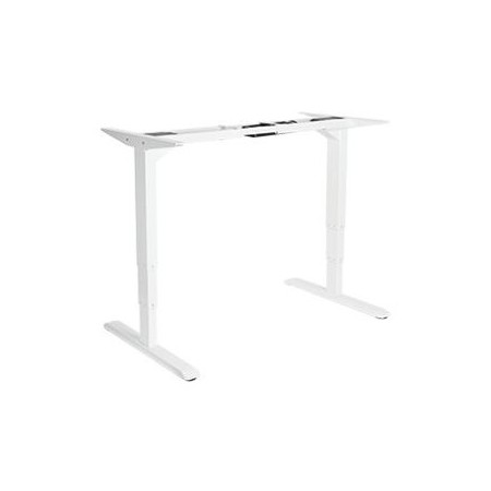 MESA ELECTRICA ERGONOMICA ALTURA REGULABLE MOTOR DUAL SIN TABLERO COLOR ESTRUCTURA BLANCA CONTROL