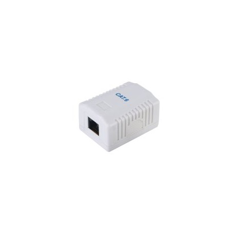 ROSETA DE SUPERFICIE CATEGORIA 6 1 HEMBRA RJ45 COLOR BLANCO