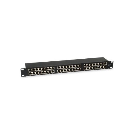 PATCH PANEL 48 PUERTOS CATEGORIA 6 APANTALLADO 1U COLOR NEGRO EQUIP 326449