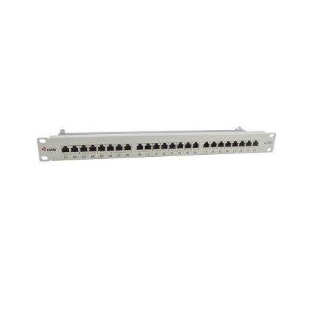 PATCH PANEL 24 PUERTOS CATEGORIA 6A APANTALLADO COLOR GRIS CLARO