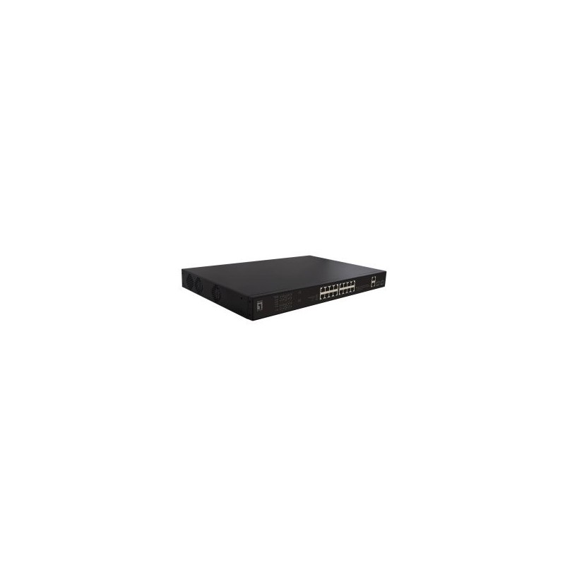 SWITCH LEVEL ONE NO GESTION 16P 10/100 POE 270W + 2 GIGABIT + 2 SFP