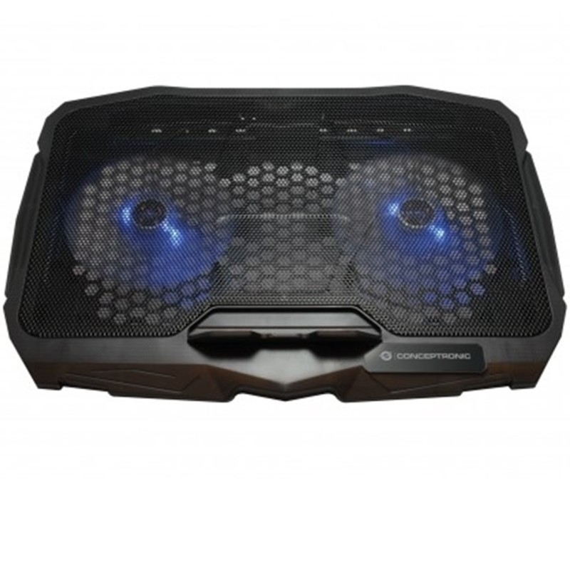 Soporte - base de refrigeracion conceptronic thana07b para portatiles hasta 15.6 pulgadas ventiladores 125mm x2