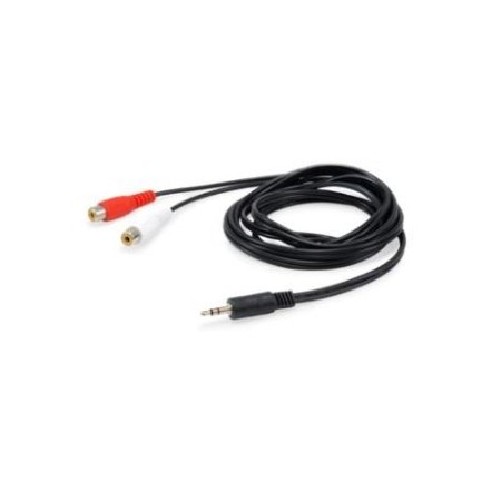 CABLE AUDIO MINI JACK 3.5MM MACHO a 2 RCA HEMBRA 2.5M
