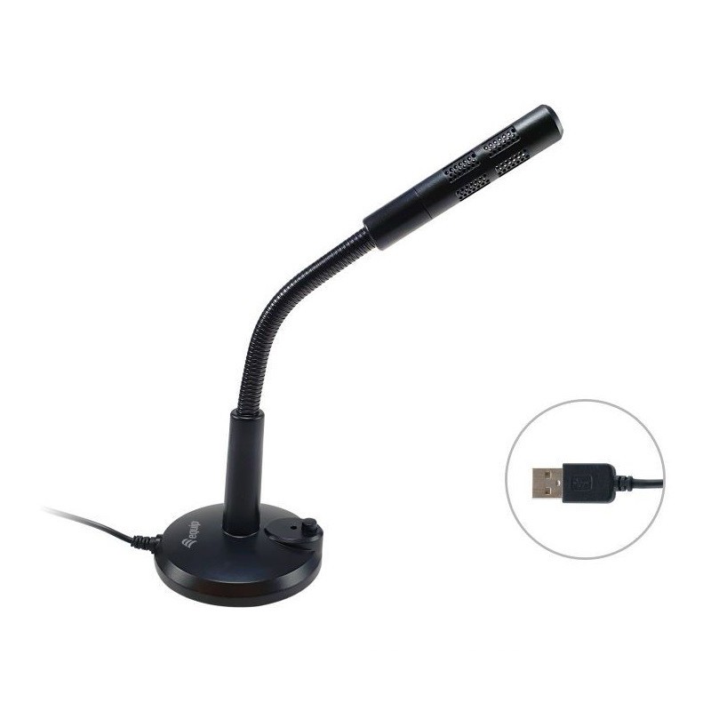 Microfono sobremesa equip onmidireccional usb brazo flexible boton mute