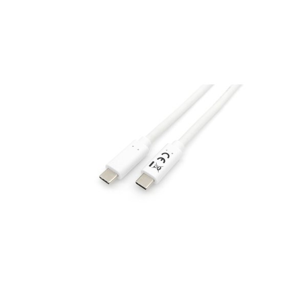 CABLE USB-C A USB-C 1M EQUIP 128361 TRANSFERENCIA 5G 3A (60W) COLOR BLANCO
