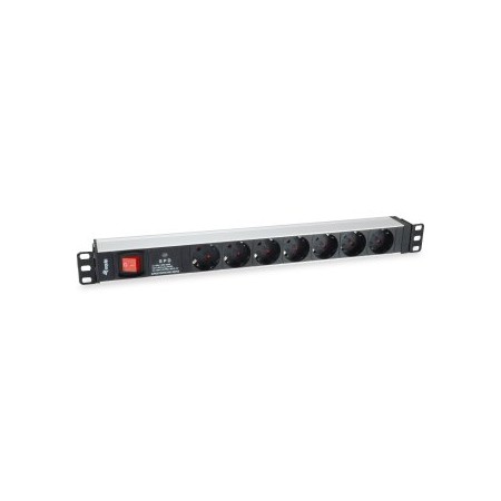 REGLETA ALIMENTACION RACK 19″ 1U 7 TOMAS CON INTERRUPTOR Y PROTECTOR SOBRETENSION