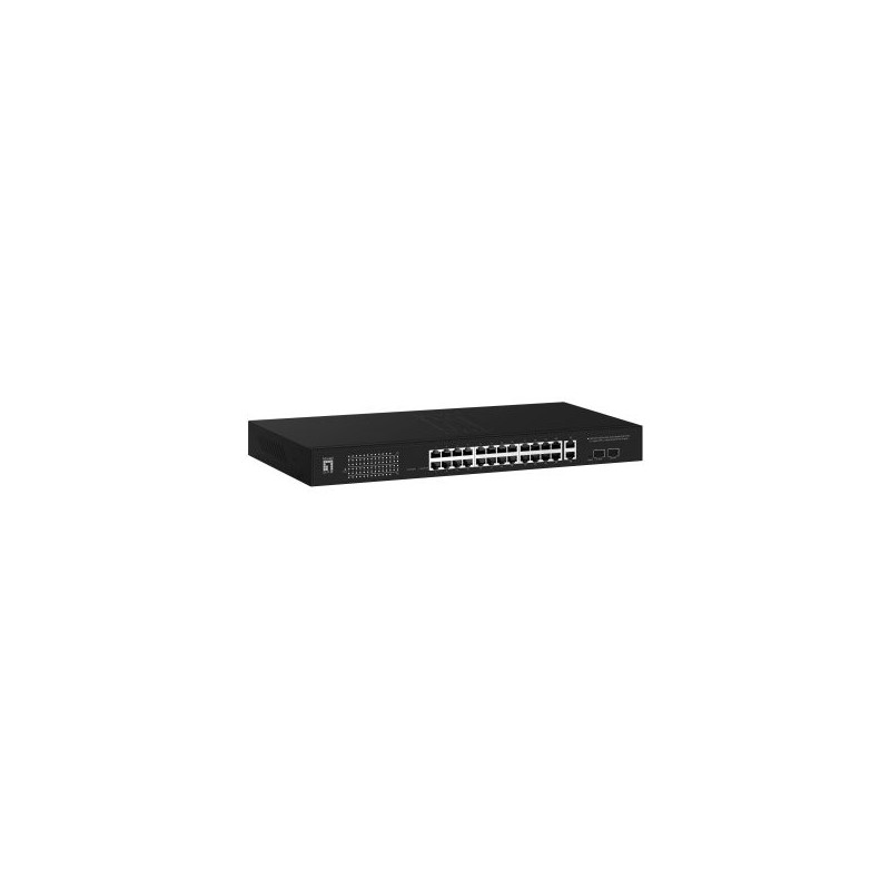 SWITCH LEVEL ONE GEP-2841 POE WEBSMART 24P 10/100/1000 POE 375W + 2 UPLINK SFP + 2 UPLINK RJ45