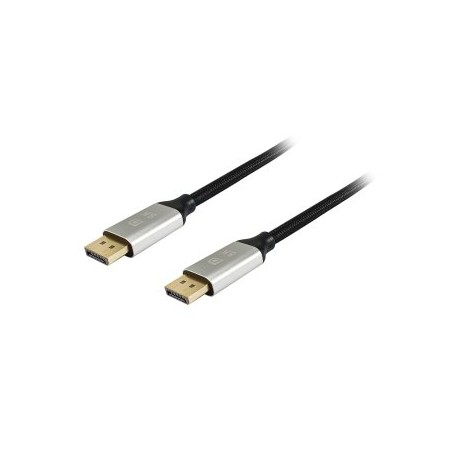 CABLE DISPLAYPORT A DISPLAYPORT PREMIUM 1.4 8K/60Hz 5M MALLA ALGODÓN TRENZADO Y CONECTOR ALUMINIO EQ