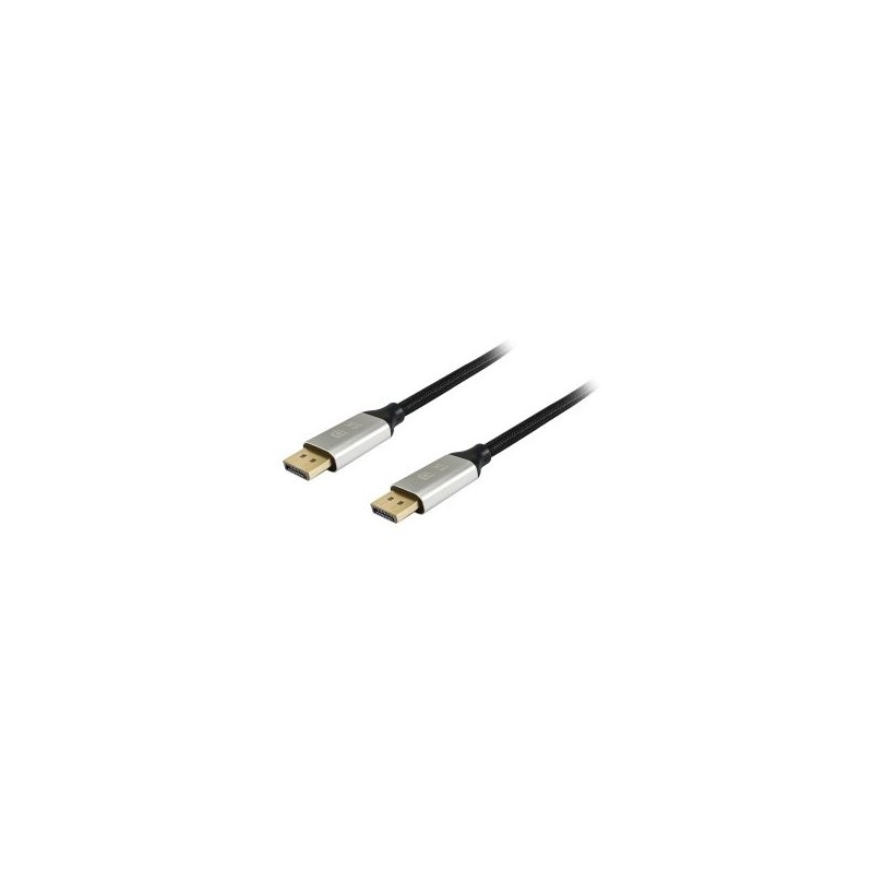 CABLE DISPLAYPORT A DISPLAYPORT PREMIUM 1.4 8K/60Hz 5M MALLA ALGODÓN TRENZADO Y CONECTOR ALUMINIO EQ