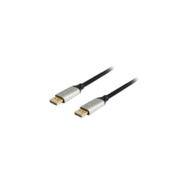 CABLE DISPLAYPORT A DISPLAYPORT PREMIUM 1.4 8K/60Hz 5M MALLA ALGODÓN TRENZADO Y CONECTOR ALUMINIO EQ